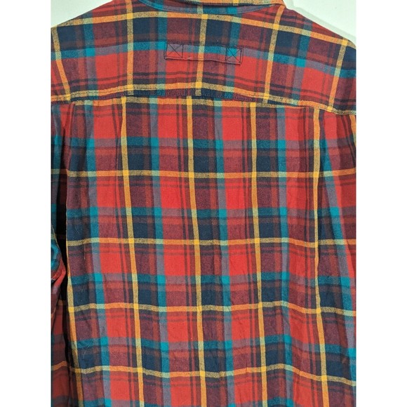 Duluth Trading Red Plaid Long Sleeve Cotton Flannel Slim Shirt Men Size L Tall - Picture 3 of 7